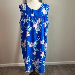 Vintage Kailua Sportswear Hawaiian Sleeveless Floral Dress Size 2XL GUC